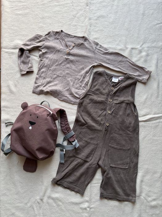 Сет гащеризонче, блуза, раничка