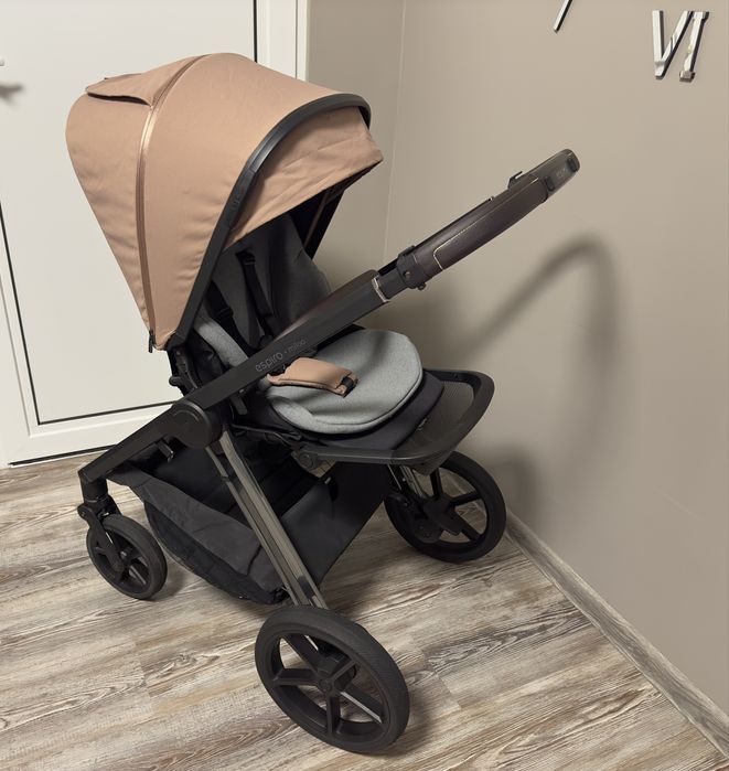 Бебешка комбинирана количка • Espiro Miloo Pink Love Story 2в1