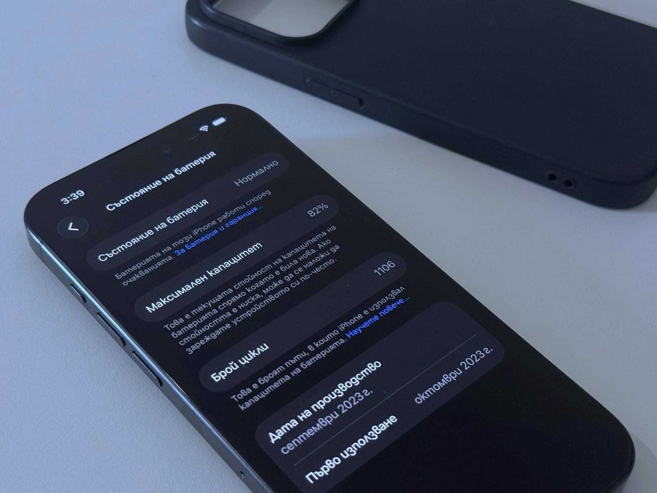 Бартер! iPhone 15 Pro Black Titanium (Черен) 82%