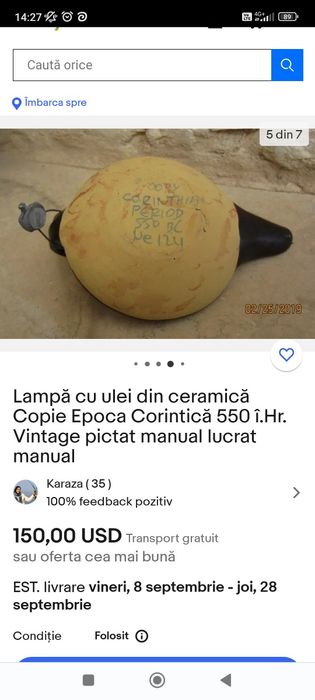 Lampa ceramica foarte veche