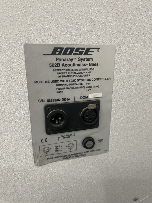 Subwoofer Bose panaray 502b