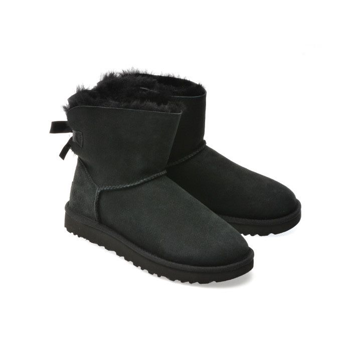 Ghete UGG negre, CLASSIC BAILEY, din piele intoarsa