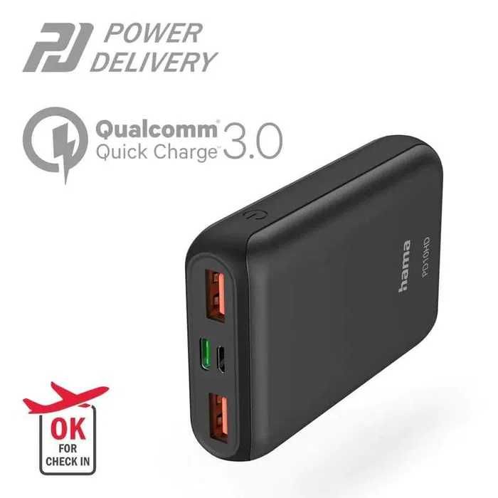 Baterie externa HAMA PD10-HD 201662 10000mAh USB-C PD Noua Sigilata