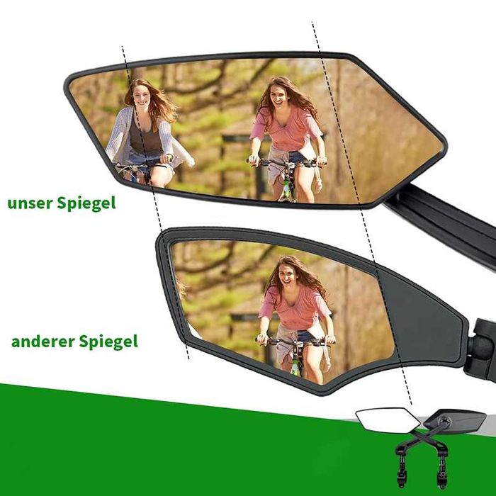 Луксозен комплект странични огледала за велосипед, 150 x 60мм, 360°