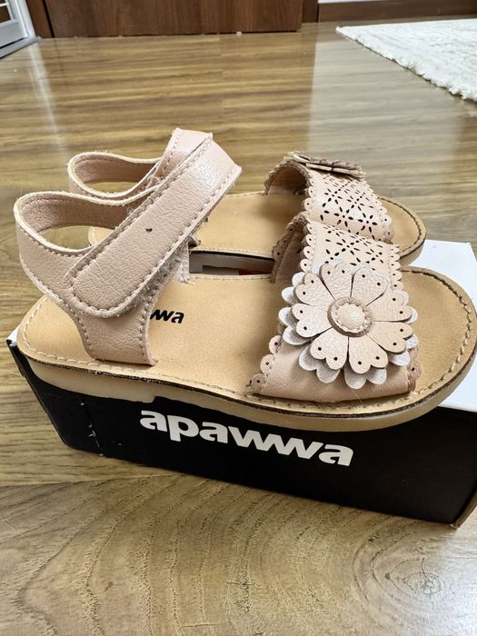 Sandale din piele naturala Nr 24 Roz pudra