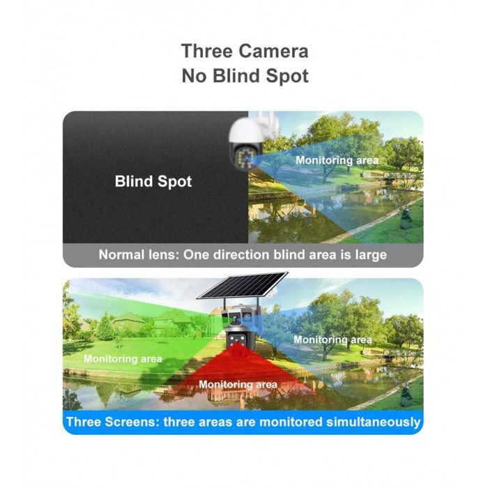 IP Соларна Камера HY-DS002 WIFI 6MP 1080P  HD 360 градуса