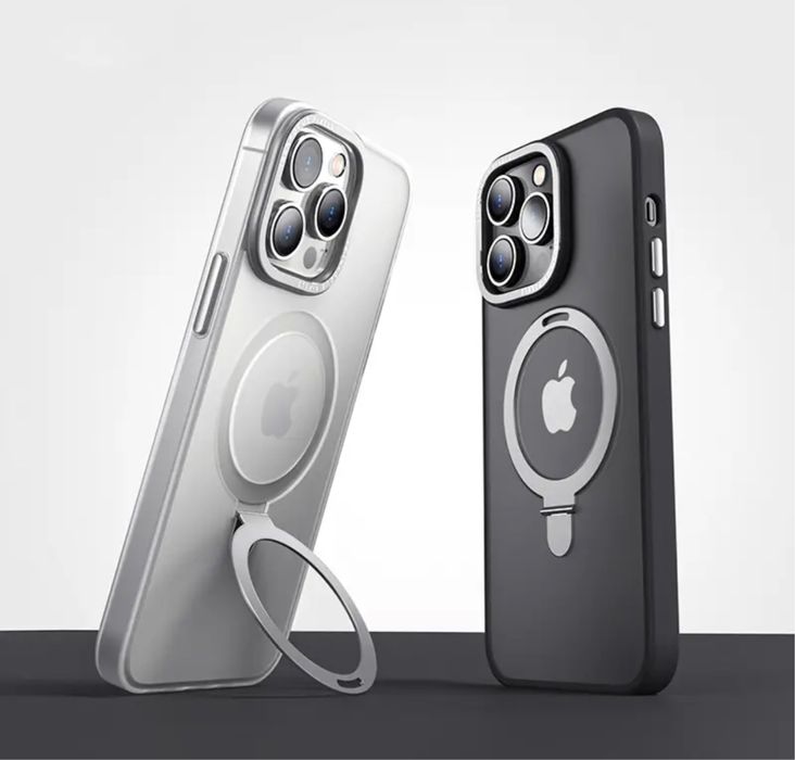 Iphone 15/16 PRO MAX PLUS Husa Magsafe Cerc Metalic Rabatabil