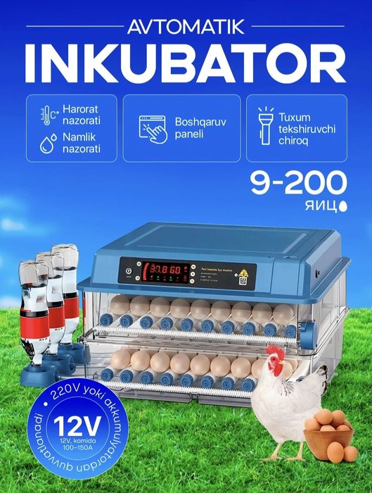 Yangi Avtomatik inkubator sotiladi (64 talik)