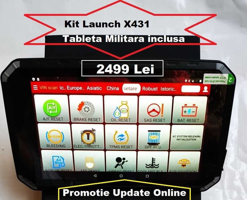 Kit Tester Auto Tableta Launch originala V 10.1' v2025+ Easydiag 3.0S