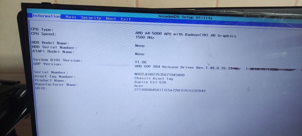 Placa de baza Acer Aspire ES1-520 ES1 - Amd A4-5000 - Testata