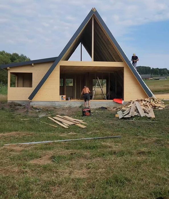 Case din Lemn, Casa Modulara, Garaje Auto si Containere stil birou din structura metalica si panou sandwich termoizolant