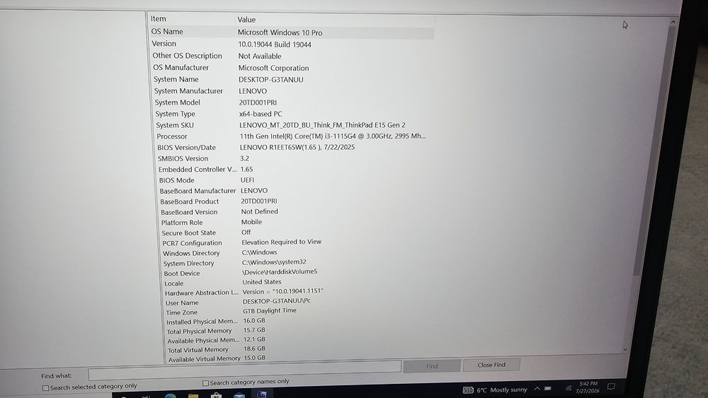 ThinkPad E15 Gen2  I3