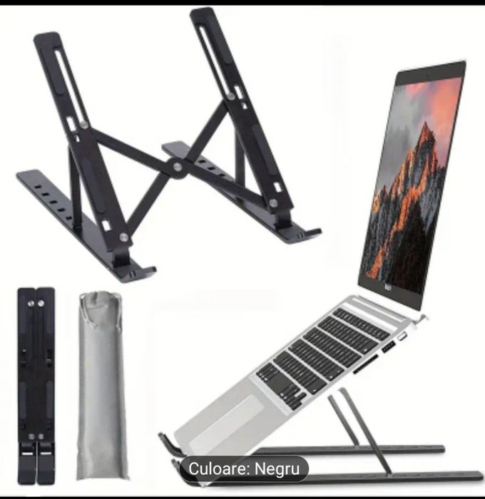 Suport stand universal de aluminiu ptr: laptop/tabletă/telefon/tast