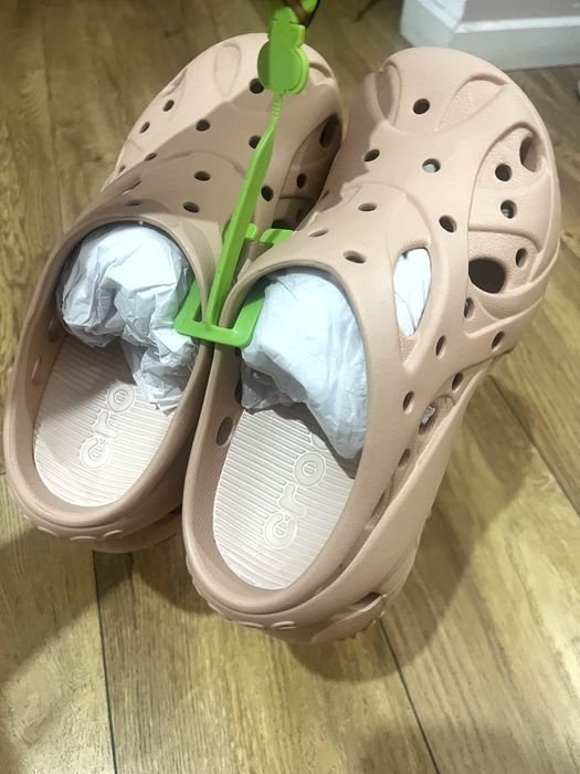 Crocs оригинал Caged clogs кроксы бежевые