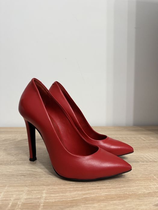 Pantofi de piele stiletto roșii , Aliss