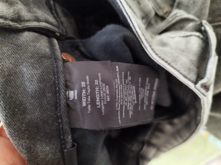 Blugi G-star, W28 L32, original denim 100%, damă, talie înaltă, skinny