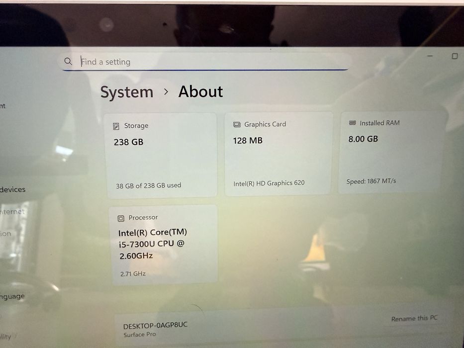 Tableta Microsoft Surface Pro i5 8 Gb Ram 256 Gb