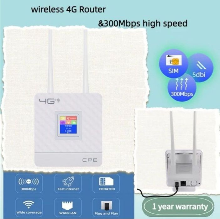 Модем 4G LTE, router, CPE, роутер с поддержкой сим карта
Модель: CPE 9