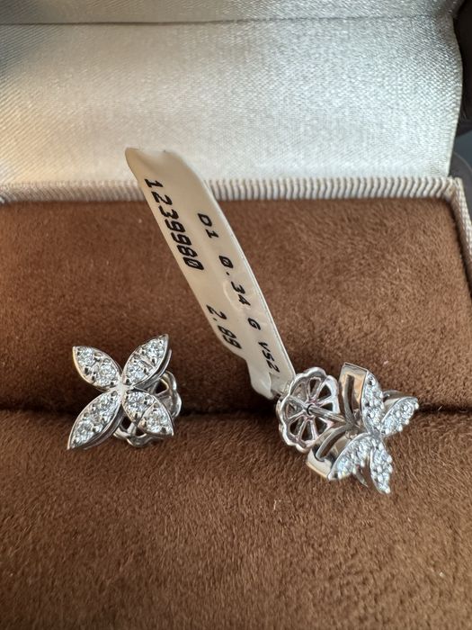 Серьги пусеты 585 с бриллиантами