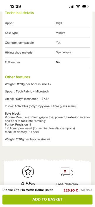 Планински обувки SCARPA Ribelle, 38 номер