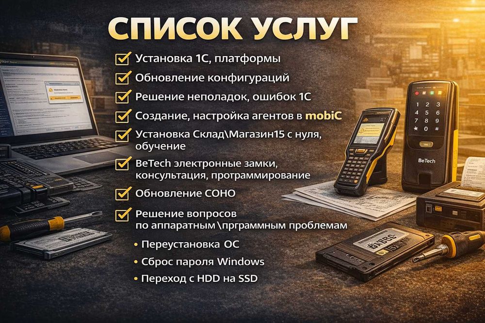 1С, ТСД, mobiC — помощь и настройка