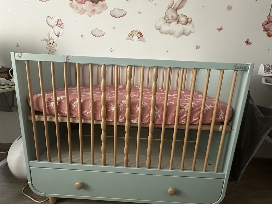 Patut cu sertar(60cm x 120cm )+ saltea
