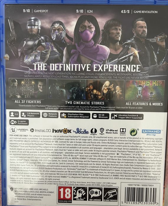 Игра на ps 5 Mortal kombat 11 ultimate
