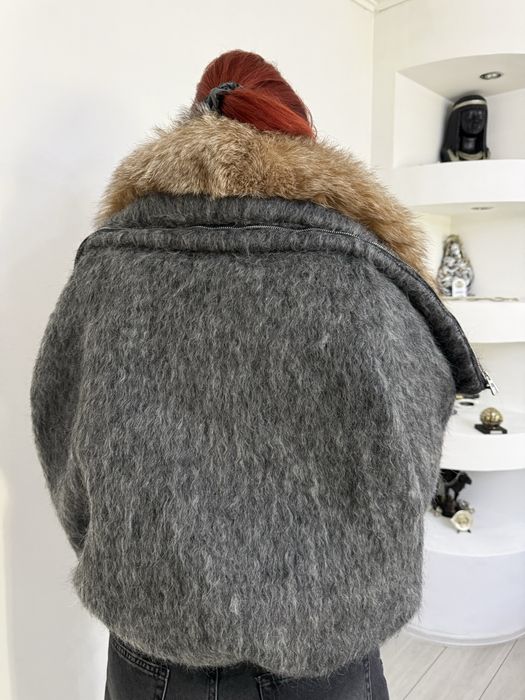 geaca bomber puf gasca,lana  si guler raton