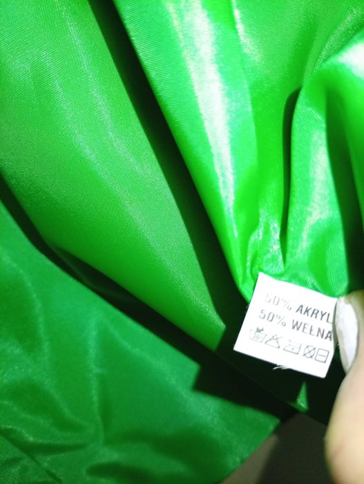 Jachetă culoarea verde, din lana și poliester, noua