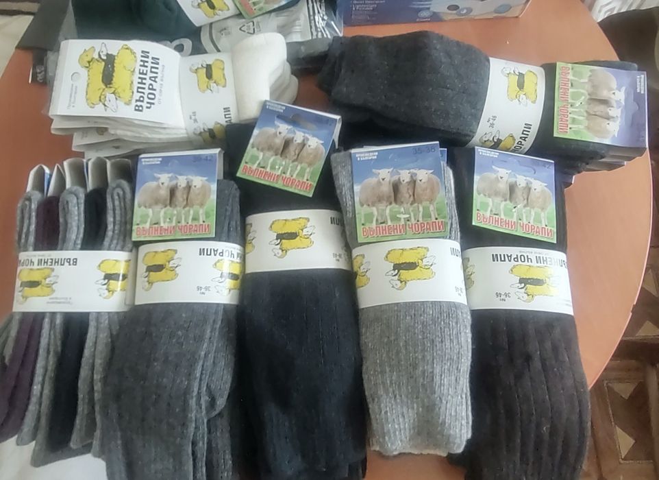 Вълнени плетени чорапи от овча вълна. Къси, 3/4 и ШУШОНИ РАЗПРОДАЖБА