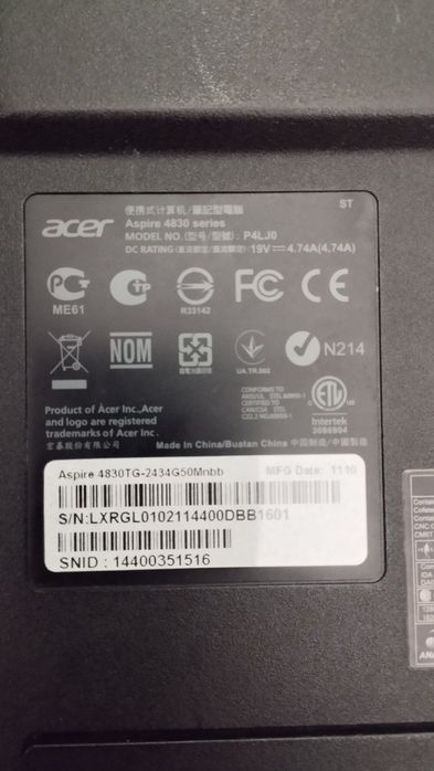 Ноутбук Acer Aspire 4830