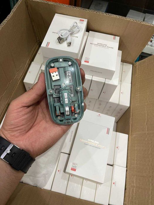 Прозрачная Магнитная мышь M233, тройной режим, 2,4 ГГц, Bluetooth