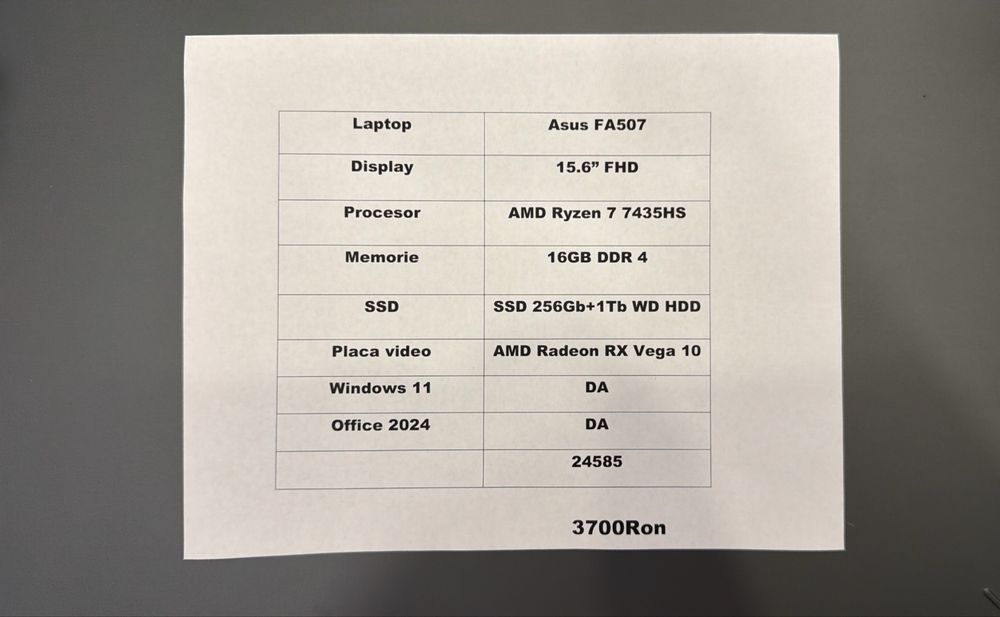 Asus FA507 AMD Ryzen 7-7435HS