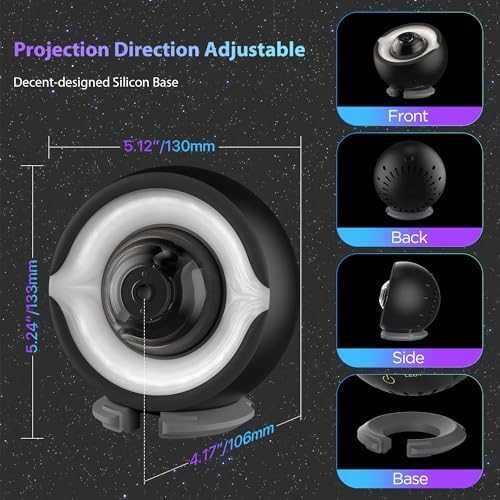 Нов 3D галактика прожектор със звезди и черна дупка нощна лампа стая