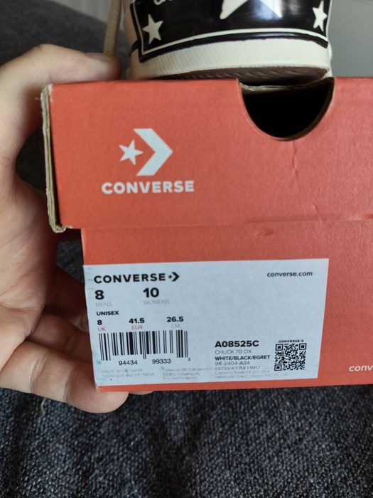 Converse Chuck 70 ox tenesi albi panza mărimea 41.5 noi originali