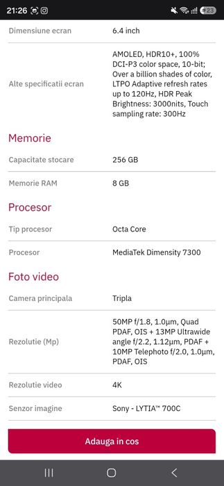 Telefon mobil Motorola Edge 50 Neo, Dual SIM, 256GB, 8GB RAM, 5G, Pantone Latte (sigilat)
