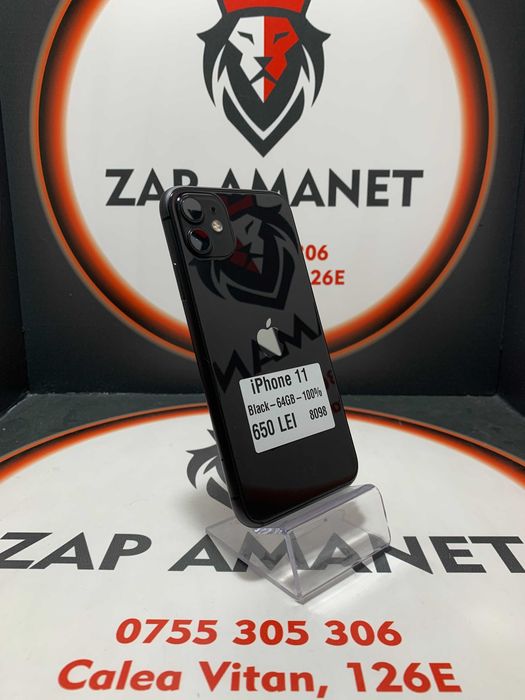 Zap Amanet Vitan - iPhone 11 - Black - 64Gb - 100%