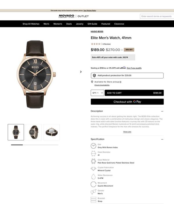Ceas de mana Hugo Boss Elite Pale Rose Gold 41mm