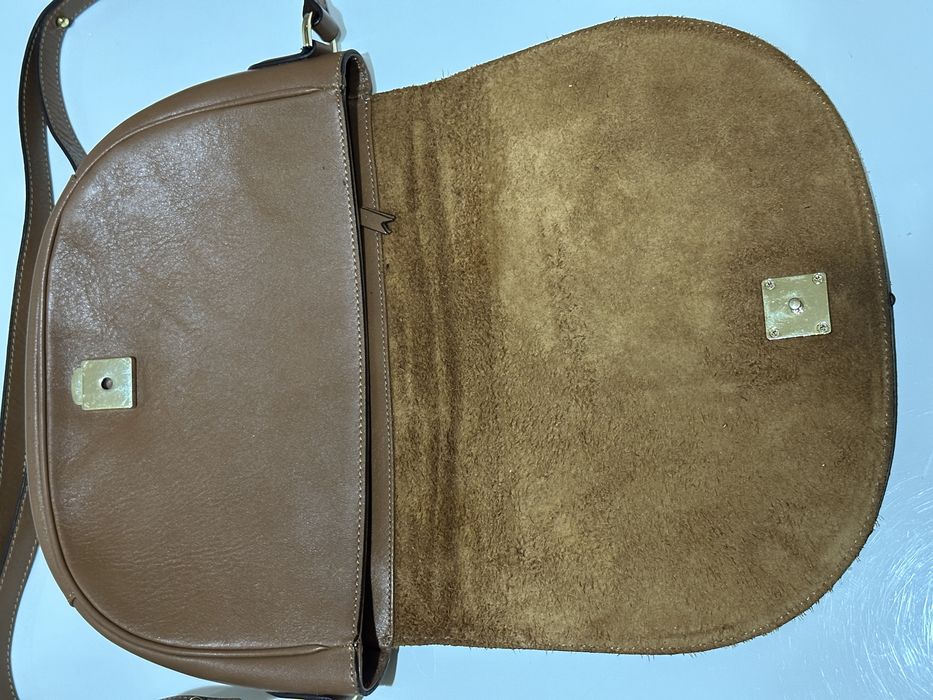 Дамска кожена чанта Mulberry Tessie Satchel / Oak Brown