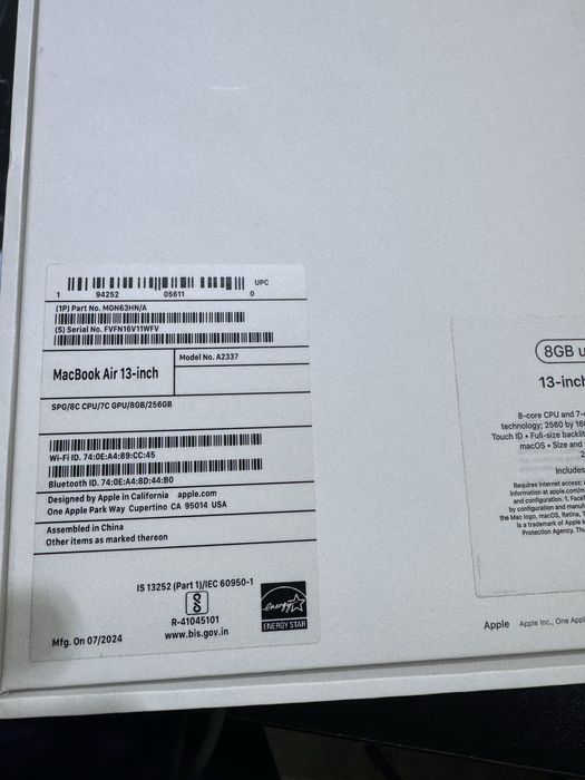 Macbook M1 256gb