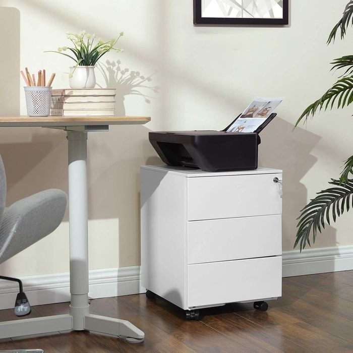 Мобилен шкаф SONGMICS rollbox за офиси, 3 чекмеджета за документи