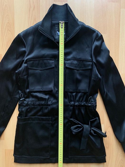Geaca Y-3 neagra din satin