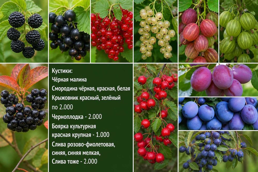 Кустарники плодовые в наличии