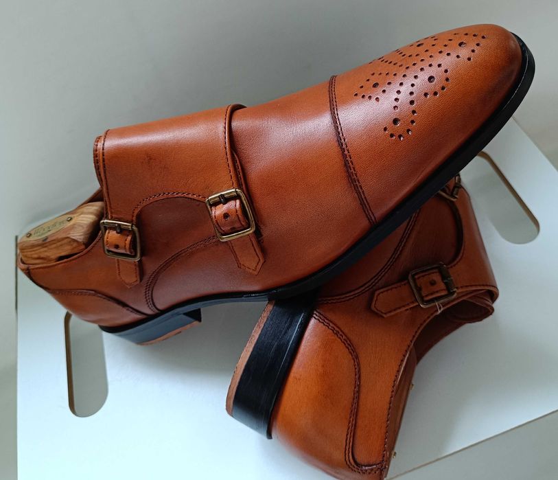 Pantofi monk 45 45.5 premium cap toe Jules NOI piele naturala moale