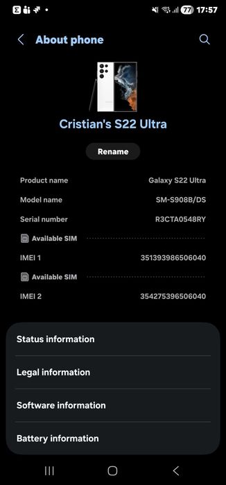 Samsung Galaxy S22 Ultra 5G alb – Pachet complet cu huse premium și carcasă waterproof