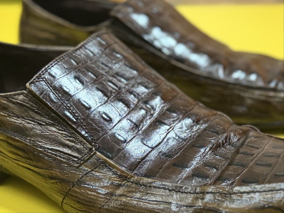 Belmondo Shoes | Leather 100%| Croco Style | Brown | Nr. 43