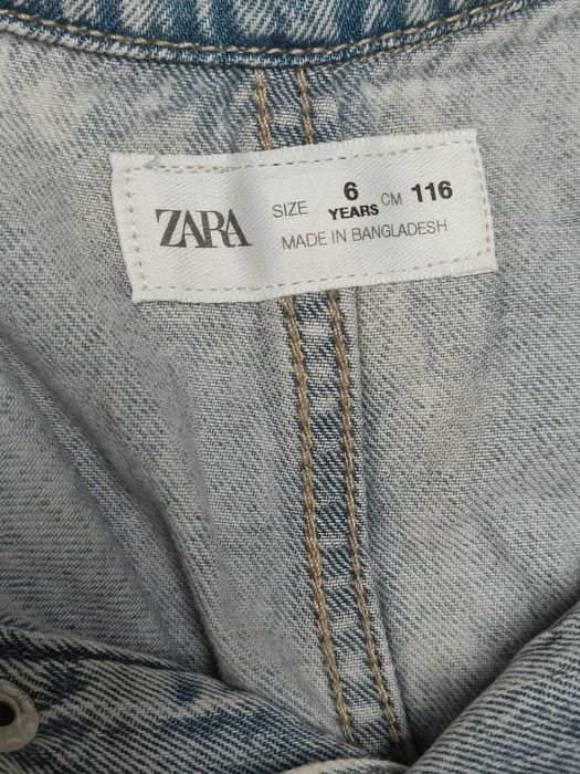 Salopetă cu capse si buzunare denim ZARA Kids fata - NOUĂ - Mărime 6 ani (116 cm)