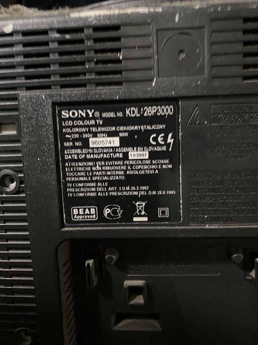 Рабочий телезивор sony