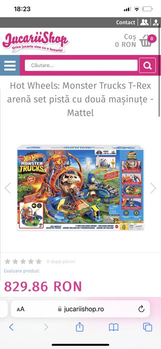 Hot Wheels, Monster Truck T-Rex Volcano Arena