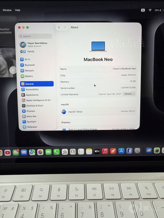 Macbook Neo Silver 8/512 Touch ID